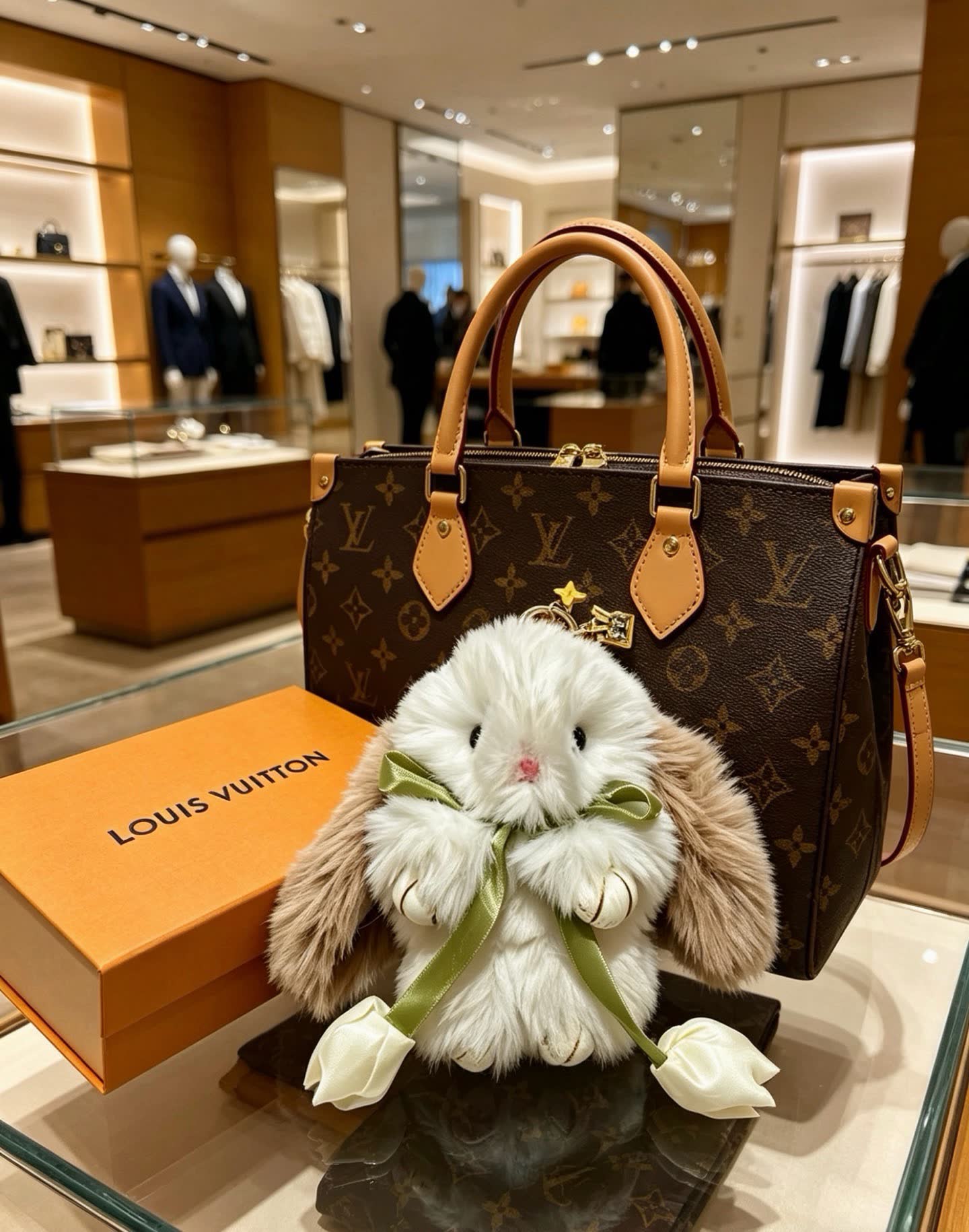 Louis Vuitton White Bunny Keychain